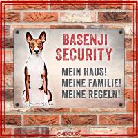 Hundeschild BASENJI SECURITY, wetterbeständiges Warnschild Bild 2