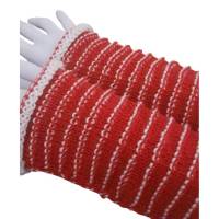 Pulswärmer handgestrickt rot weiß gestreift - Damen - Einheitsgröße - Modell 56 Bild 4
