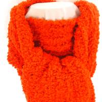 Schal in Orange superflauschig in Grobstrick-Optik handgestrickt von Hobbyhaus Bild 10