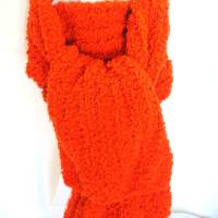 Schal in Orange superflauschig in Grobstrick-Optik handgestrickt von Hobbyhaus Bild 8