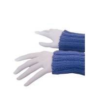 Pulswärmer 100 % Merino-Wolle handgestrickt jeansblau oder Wunschfarbe - Damen - Einheitsgröße - Modell 3 Bild 1
