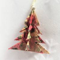 6 Origami Tannenbäume aus Faltpapier "Weihnachtsstern" Weihnachten, Advent, Fest, Anhänger Bild 3