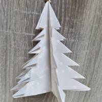 8 Origami Tannenbäume aus Papier "Schneeflocke" Weihnachten, Advent, Fest, zum Hinstellen Bild 2
