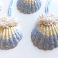 Meerjungfrauen Muschelkette Halskette in Hellblau/Elfenbein Bild 1