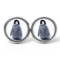 Ohrstecker, Ohrhänger, Clipse Pinguin Babypinguin Winter Tiere - verschiedene Größen - Edelstahl Bild 1
