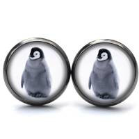Ohrstecker, Ohrhänger, Clipse Pinguin Babypinguin Winter Tiere - verschiedene Größen - Edelstahl Bild 2