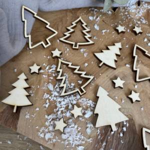 Streudeko Weihnachten Tannenbäume Sterne / Tischdekoration Winter Advent Bild 3