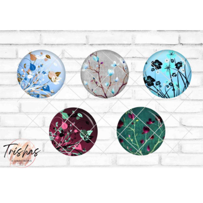 Glas Cabochon mit Motiv Blumen Wiesenblumen, Fotocabochon, Handmade Cabochon, verschiedene Größen, Motivcabochon