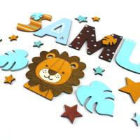 Holzbuchstaben Löwe Kinderzimmertür Bild 8