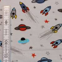 14,30 EUR/m Jersey Weltall Raketen Sterne auf hellgrau Baumwolljersey Bild 10