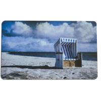 Sylt  Strandkorb Frühstücksbrettchen Fotografie Brettchen aus Melamin, spülmaschinenfest, Schneidebrett 14 x 23 cm Bild 2