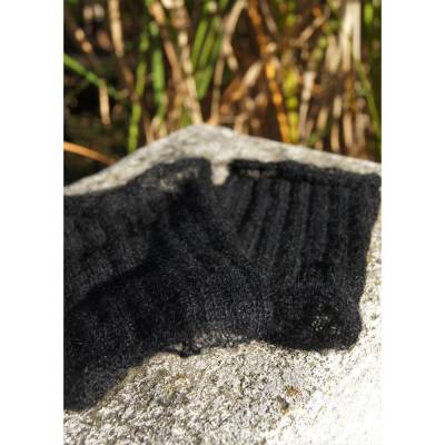 Pulswärmer gestrickt, Handschmeichler, Handwärmer, schwarz filigran