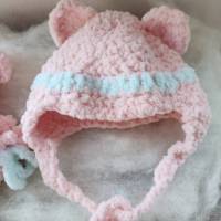 Baby-Set, Mütze und Handschuhe, dick& warm, rosa Bild 3