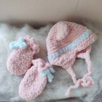 Baby-Set, Mütze und Handschuhe, dick& warm, rosa Bild 7