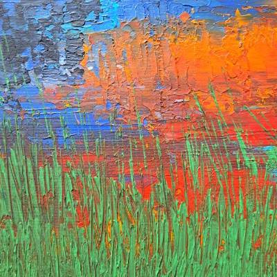 Am See Acryl auf Malpappe 40x50 Original Unikat Handgemalt