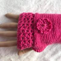 fingerlose Handschuhe aus 50% Wolle/50% Polyacryl in Größe M. Bild 3
