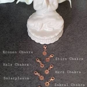 Charms Wurzelchakra rosegold, Anhänger, Charms Yoga Schmuck für Kette und Armband, Silber rosegold, spiritueller Schmuck Bild 9