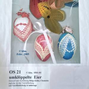 Ostereier umklöppelt Klöppelbrief als PDF Download Bild 1