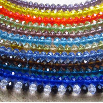  20x Glasschliffperlen 10 mm x 8 mm Rondelle 12 Farben zur Auswahl