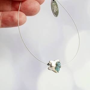 Armband Silber mit Schmetterling, Perle, Edelstein Apatit, minimalistisch Bild 1
