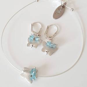 Armband Silber mit Schmetterling, Perle, Edelstein Apatit, minimalistisch Bild 7
