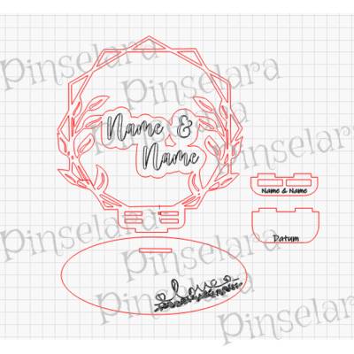 Laser Cut File, Ringkissen für 3mm Holz, Hochzeitsgeschenk, Digitaler Download Lasercutfile