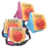 Kindergarten Rucksack oder Tasche Motiv Basketball mit Name / Personalisierbar / Blau / Rosa Bild 1