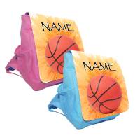 Kindergarten Rucksack oder Tasche Motiv Basketball mit Name / Personalisierbar / Blau / Rosa Bild 2