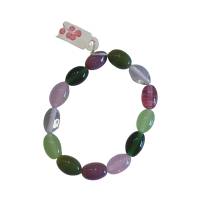 Armband Glasperlen - rosa/grün (olivenform) Bild 1