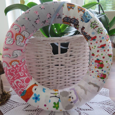 Türkranz ganzjährig Landhaus Patchwork Kranz Deko Einzelstück bunt