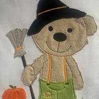 Stickdatei Doodle Teddy Halloween Herbst Kürbis, Bär Applikation, Set 751 Stickmuster Bild 1