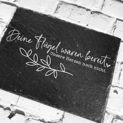 Gedenkplatte für Grab | Steinplatte mit Gravur | Stein für Grabschmuck | Grabdekoration aus Naturstein