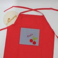 Kinderschürze rot grau Kirsche mit Namen personalisiert / Schürze für Kinder / Kochschürze / Backschürze Bild 6