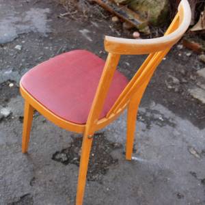 1 von 4 Stuhl mit rotem Kunststoff Bezug Retro Küche 50er Jahre Vintage West Germany Bild 2