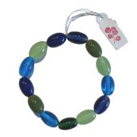 Armband Glasperlen - blau/grün (olivenform) Bild 1