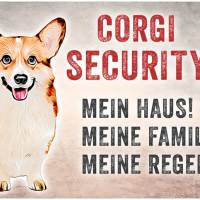 Hundeschild CORGI SECURITY, wetterbeständiges Warnschild Bild 1