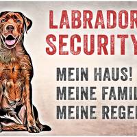 Hundeschild LABRADOR SECURITY, wetterbeständiges Warnschild Bild 1