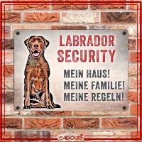 Hundeschild LABRADOR SECURITY, wetterbeständiges Warnschild Bild 2