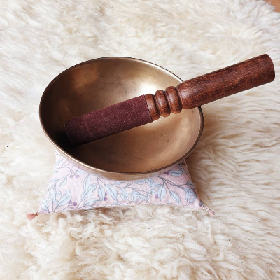 Klangschalenkissen „STRAUCH“  * für Meditation / Yoga * Multicolor* mit Bio-Dinkelspelz Füllung * Altrosa*