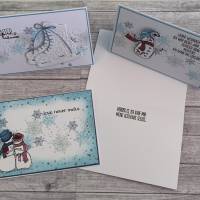 Grußkarten für die Winterzeit oder zu Weihnachten, auch passend zum Geburtstag oder anderen Anlässen, Handarbeit Bild 1