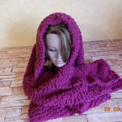 XXL Kuschelschal,handgestrickt in fliederfarben,