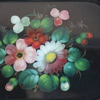 Vintage Tablett mit Blumen USSR Bild 1