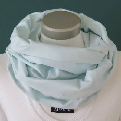 einfarbiger Loop Damen Schal Baumwolle uni mint