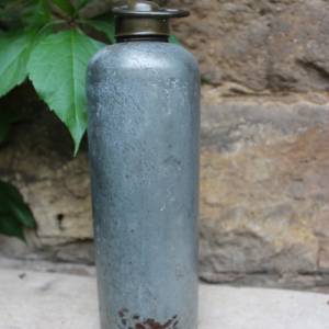 Vintage Wärmflasche Zink Messing Dekoration 30er 40er Jahre France Bild 2