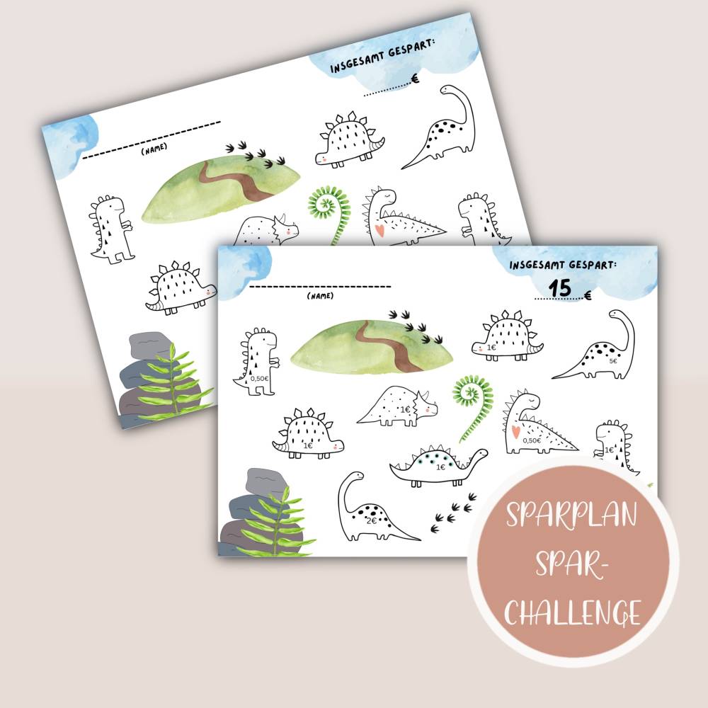 LRXIYODE Sparschwein-Aufkleber Set - 50 Stück Spar-Challenge - Motivational Budget Tracker