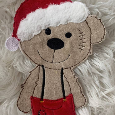 Stickdatei, Doodle Teddy Weihnachten, Weihnachtsmann, Set 752 Applikation