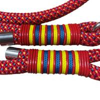 Leine Halsband Set verstellbar, rot, petrol, gelb, ab 25 cm Halsumfang Bild 6