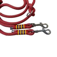 Leine Halsband Set verstellbar, rot, petrol, gelb, ab 25 cm Halsumfang Bild 8