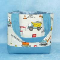 Kindertasche mit Baustellenfahrzeugen, gefüttert | Kindergartentasche | KitaTasche | Stofftasche für Kinder Bild 2