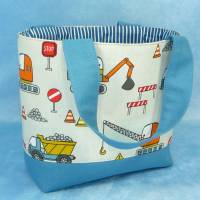 Kindertasche mit Baustellenfahrzeugen, gefüttert | Kindergartentasche | KitaTasche | Stofftasche für Kinder Bild 5